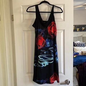Fun, Canadian made dress with abstract pattern.  Unlined, washable.